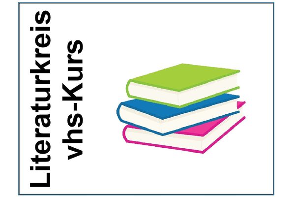 Schriftzug Literaturkreis mit Büchern