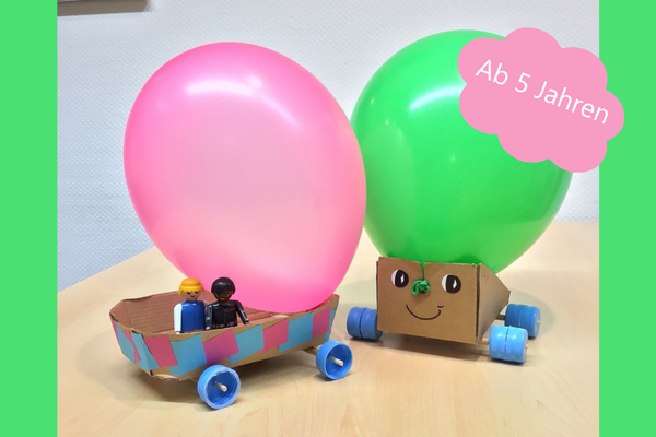 Basteln mit Bilderbuchkino: Luftballon-Autos basteln mit Willy Werkel